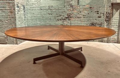 Florence Knoll Style Stow Davis Knife Edge Dining Table w Bronze Base 1960