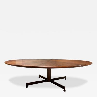 Florence Knoll Style Stow Davis Knife Edge Dining Table w Bronze Base 1960