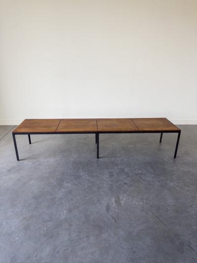 Florence Knoll T Bar Walnut Coffee Table by Florence Knoll