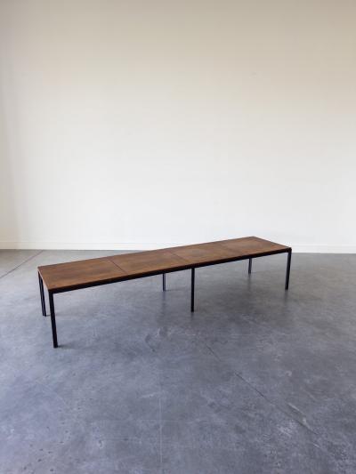 Florence Knoll T Bar Walnut Coffee Table by Florence Knoll