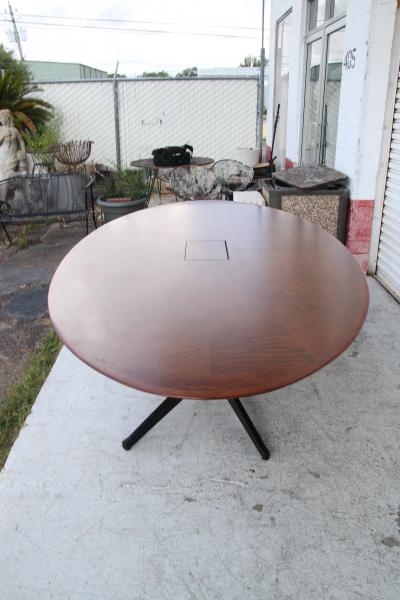 Florence Knoll Vintage Florence Knoll Table with a Red Tiger Maple Top