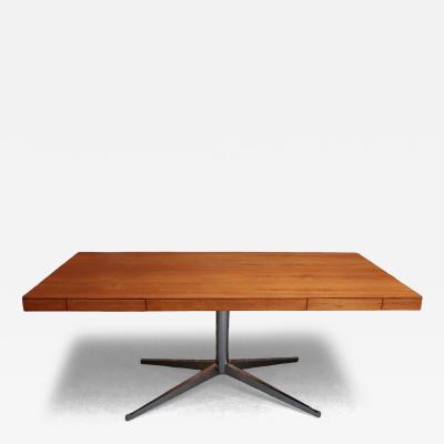 Florence Knoll Vintage Florence Knoll Teak and Chromed Steel Partners Desk Executive Desk