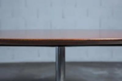 Florence Knoll Walnut Round Dining Table by Florence Knoll for Knoll International