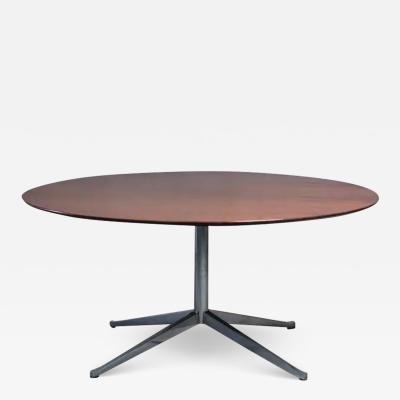 Florence Knoll Walnut Round Dining Table by Florence Knoll for Knoll International