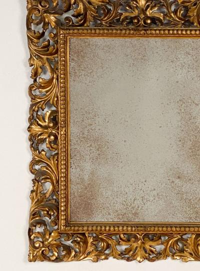 Florentine Italian Giltwood Mirror circa 1880 Later mirror plate