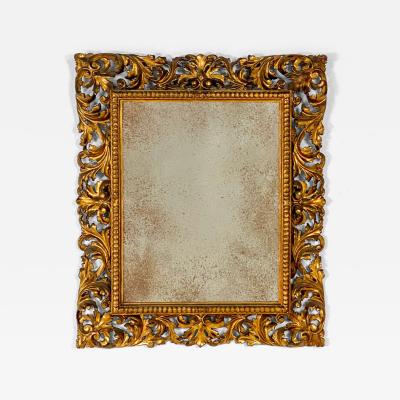 Florentine Italian Giltwood Mirror circa 1880 Later mirror plate