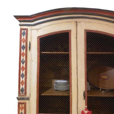 Florentine hand painted harlequin Cupboard late 19th century