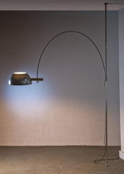 Florian Schulz Ceiling to Floor Lamp by Florian Schulz with Adjustable Arc Germany 1970s