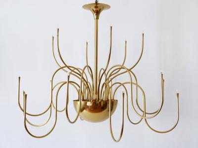 Florian Schulz Elegant Brass Chandelier or Pendant Lamp Mesa 18 by Florian Schulz Germany 1990s