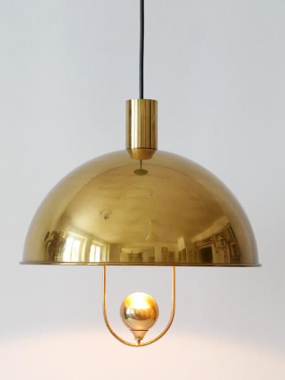 Florian Schulz Elegant Mid Century Modern Brass Pendant Lamp by Florian Schulz Germany 1970s