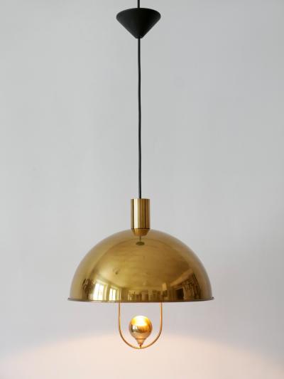 Florian Schulz Elegant Mid Century Modern Brass Pendant Lamp by Florian Schulz Germany 1970s