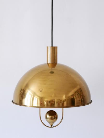 Florian Schulz Elegant Mid Century Modern Brass Pendant Lamp by Florian Schulz Germany 1970s