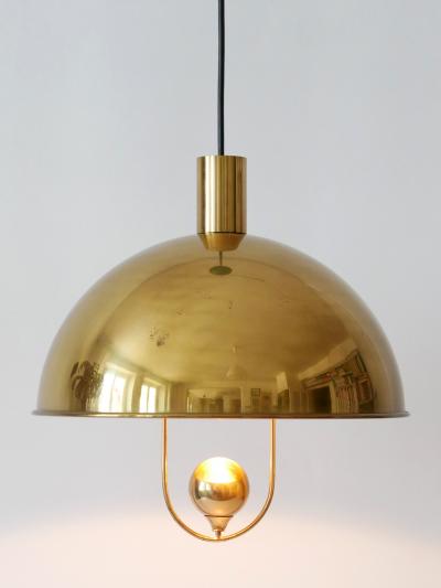 Florian Schulz Elegant Mid Century Modern Brass Pendant Lamp by Florian Schulz Germany 1970s