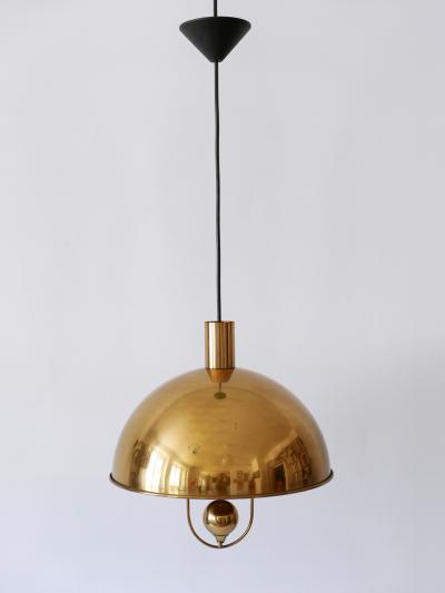Florian Schulz Elegant Mid Century Modern Brass Pendant Lamp by Florian Schulz Germany 1970s