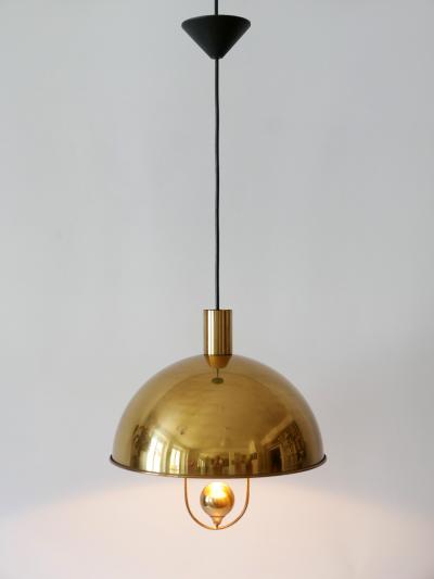Florian Schulz Elegant Mid Century Modern Brass Pendant Lamp by Florian Schulz Germany 1970s
