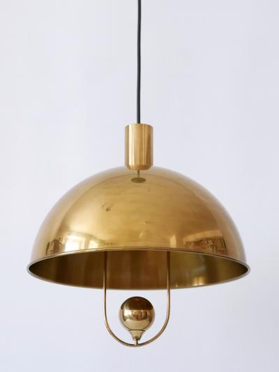 Florian Schulz Elegant Mid Century Modern Brass Pendant Lamp by Florian Schulz Germany 1970s
