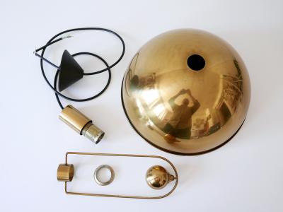 Florian Schulz Elegant Mid Century Modern Brass Pendant Lamp by Florian Schulz Germany 1970s