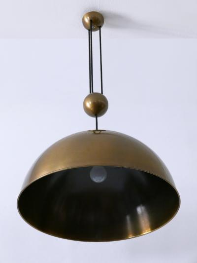 Florian Schulz Large Elegant Mid Century Counterweight Brass Pendant Lamp by Florian Schulz