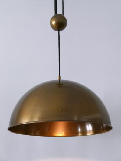 Florian Schulz Large Elegant Mid Century Counterweight Brass Pendant Lamp by Florian Schulz