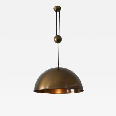 Florian Schulz Large Elegant Mid Century Counterweight Brass Pendant Lamp by Florian Schulz