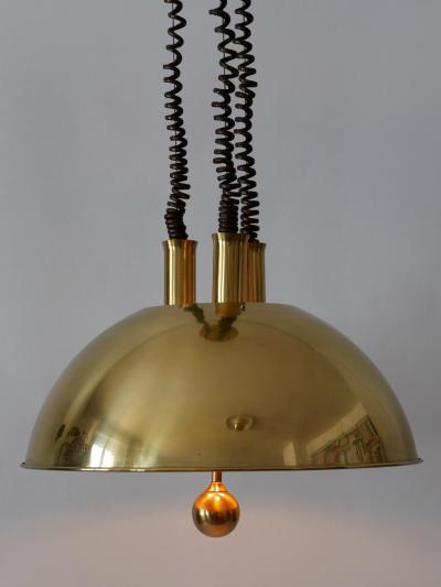 Florian Schulz Large Elegant Mid Century Pulldown Brass Pendant Lamp by Florian Schulz 1970s