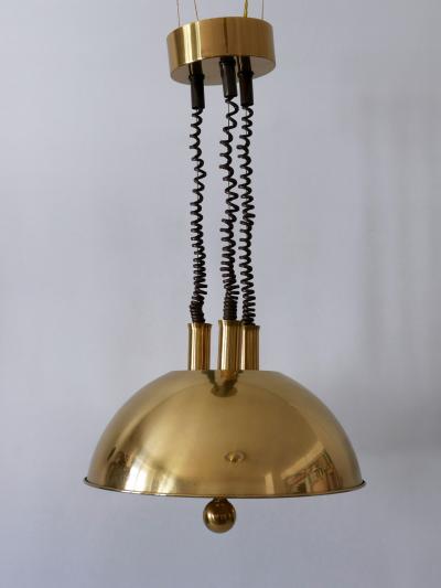 Florian Schulz Large Elegant Mid Century Pulldown Brass Pendant Lamp by Florian Schulz 1970s