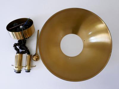 Florian Schulz Large Elegant Mid Century Pulldown Brass Pendant Lamp by Florian Schulz 1970s