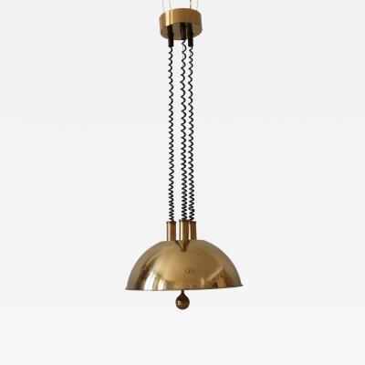Florian Schulz Large Elegant Mid Century Pulldown Brass Pendant Lamp by Florian Schulz 1970s