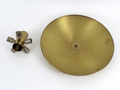 Florian Schulz Large MId Century Brass Flush Mount or Sconce by Florian Schulz Germany 1970s