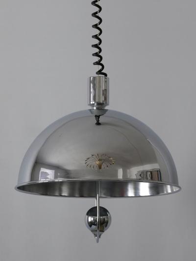 Florian Schulz Mid Century Modern Nickel Plated Brass Pendant Lamp by Florian Schulz 1970s