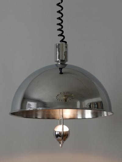 Florian Schulz Mid Century Modern Nickel Plated Brass Pendant Lamp by Florian Schulz 1970s