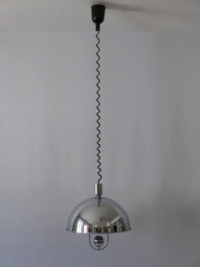 Florian Schulz Mid Century Modern Nickel Plated Brass Pendant Lamp by Florian Schulz 1970s