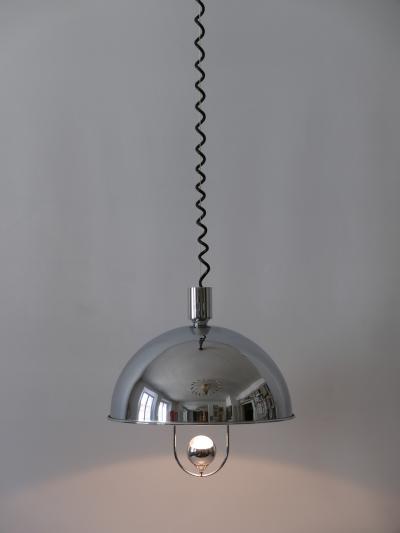 Florian Schulz Mid Century Modern Nickel Plated Brass Pendant Lamp by Florian Schulz 1970s