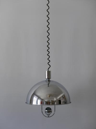 Florian Schulz Mid Century Modern Nickel Plated Brass Pendant Lamp by Florian Schulz 1970s