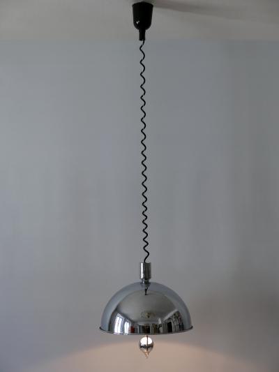 Florian Schulz Mid Century Modern Nickel Plated Brass Pendant Lamp by Florian Schulz 1970s