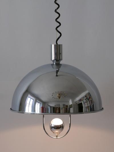 Florian Schulz Mid Century Modern Nickel Plated Brass Pendant Lamp by Florian Schulz 1970s