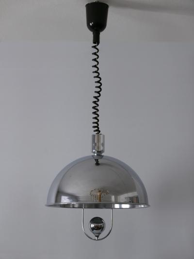 Florian Schulz Mid Century Modern Nickel Plated Brass Pendant Lamp by Florian Schulz 1970s