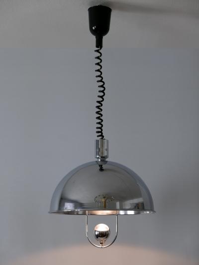 Florian Schulz Mid Century Modern Nickel Plated Brass Pendant Lamp by Florian Schulz 1970s