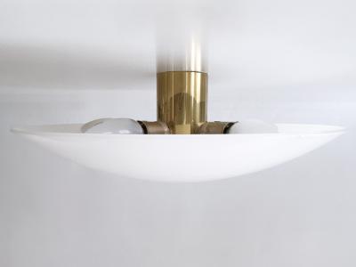 Florian Schulz Modernist Brass Glass Flush Mount or Sconce by Florian Schulz Germany 1970s