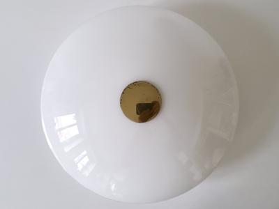 Florian Schulz Modernist Brass Glass Flush Mount or Sconce by Florian Schulz Germany 1970s