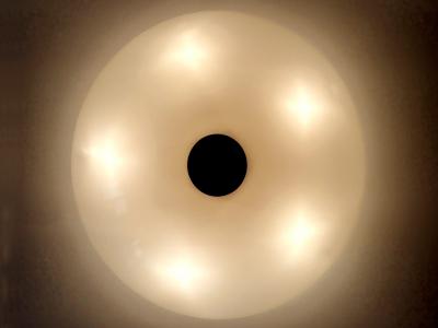 Florian Schulz Modernist Brass Glass Flush Mount or Sconce by Florian Schulz Germany 1970s