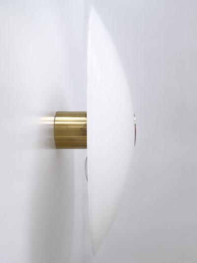 Florian Schulz Modernist Brass Glass Flush Mount or Sconce by Florian Schulz Germany 1970s