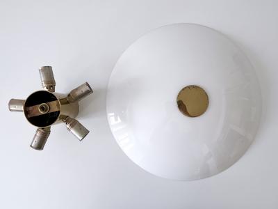 Florian Schulz Modernist Brass Glass Flush Mount or Sconce by Florian Schulz Germany 1970s