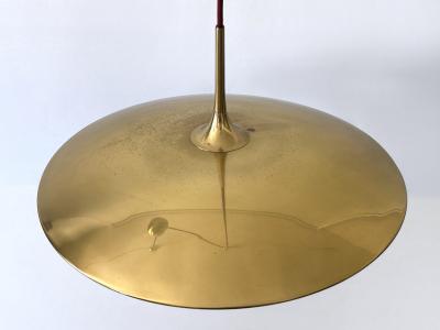 Florian Schulz Rare Early Brass Counterweight Pendant Lamp Onos 55 by Florian Schulz 1960s