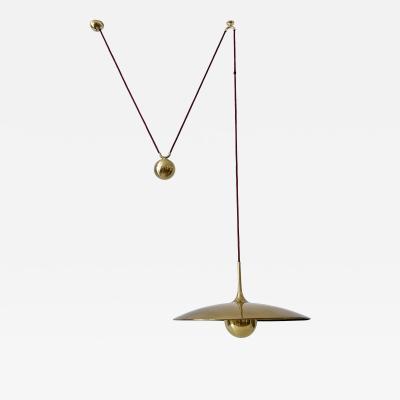 Florian Schulz Rare Early Brass Counterweight Pendant Lamp Onos 55 by Florian Schulz 1960s
