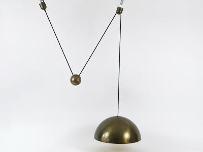 Florian Schulz Rare Large Solan Counter Balance Pendant Lamp by Florian Schulz Germany 1970s