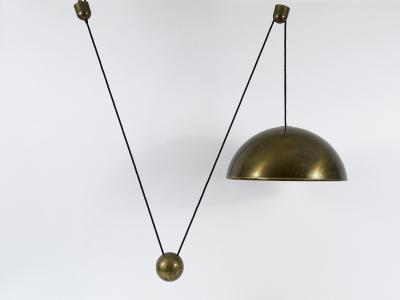 Florian Schulz Rare Large Solan Counter Balance Pendant Lamp by Florian Schulz Germany 1970s