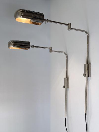 Florian Schulz Set of Two Articulated Wall Lamps or Reading Lights by Florian Schulz 1970s