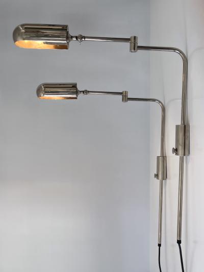 Florian Schulz Set of Two Articulated Wall Lamps or Reading Lights by Florian Schulz 1970s