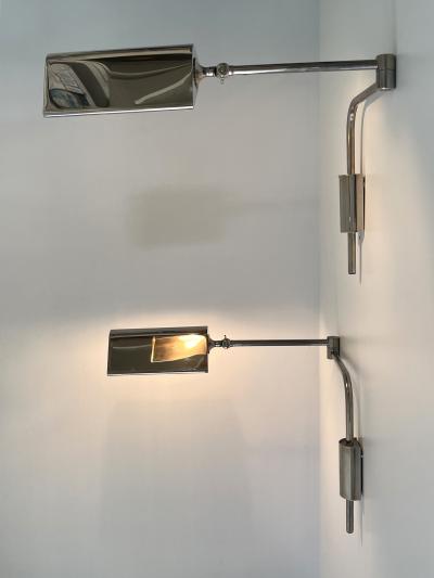 Florian Schulz Set of Two Articulated Wall Lamps or Reading Lights by Florian Schulz 1970s